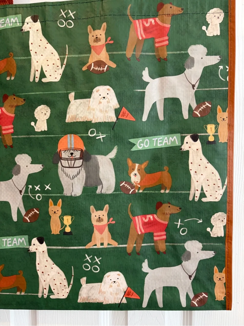 Marshalls/ TJ Maxx Dogs and Football Print Reusable Tote Bag 🐶🐾🏈🛍️